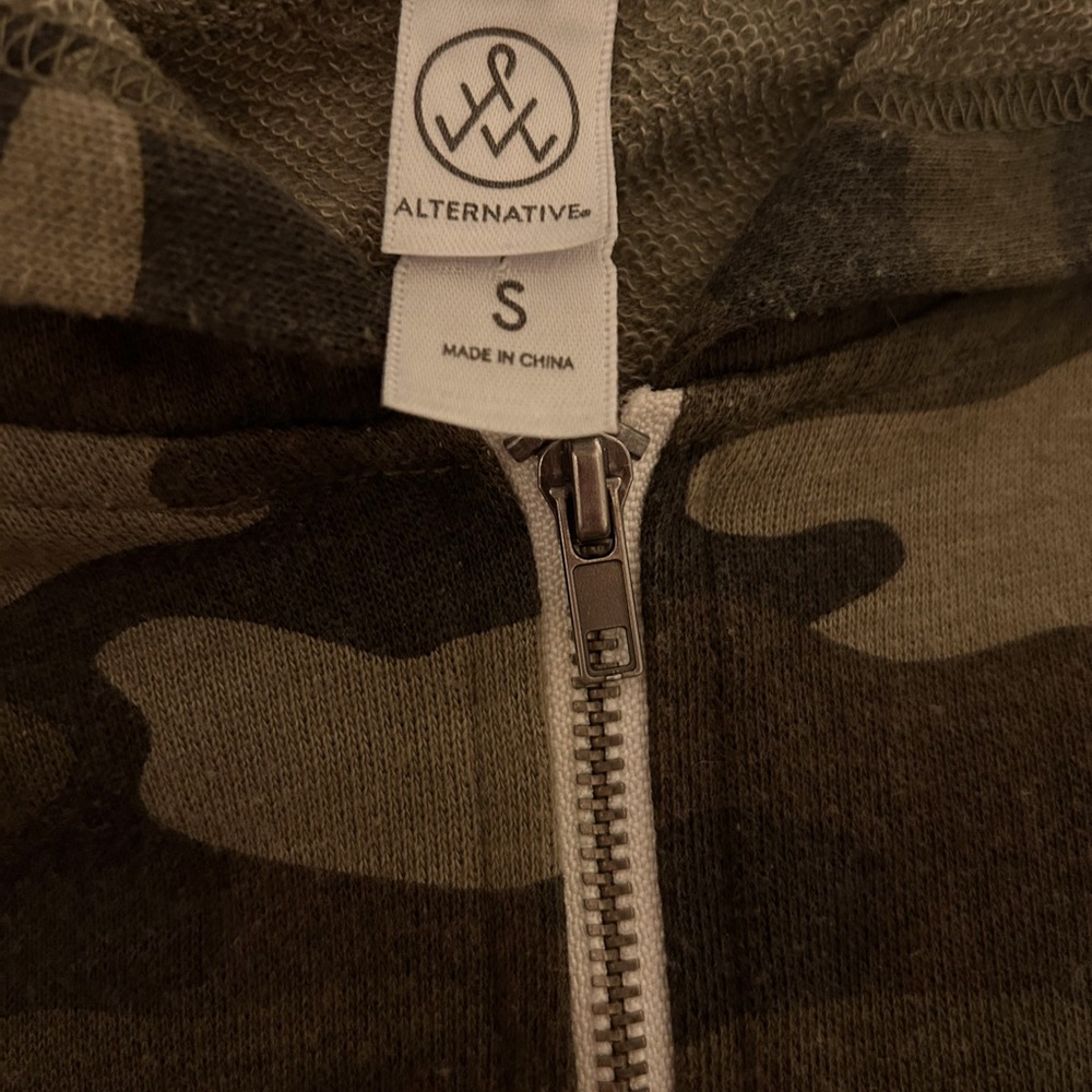 Alternative Apparel Camo Zip Up Hoodie - Picture 3 of 3
